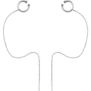 Sterling Silver Cuff Earrings and Chain for Women-Crawler & Wrap Climber Earring